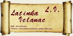 Latinka Velanac vizit kartica